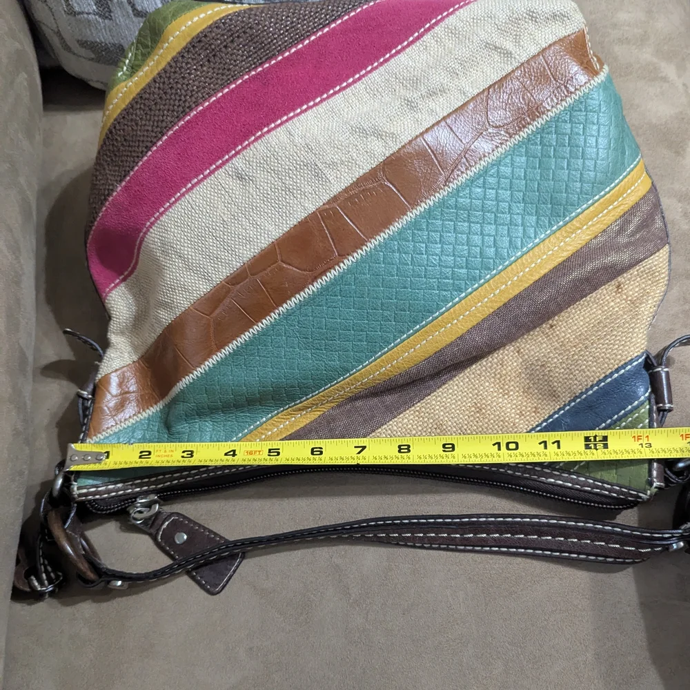 Fossil Multicolor Striped Hobo Bag